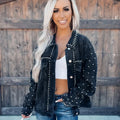 2025 Spring Fall Western Retro Bohemian Style Fashion Casual Single Breasted Corduroy Shacket Rivet Jacket Women