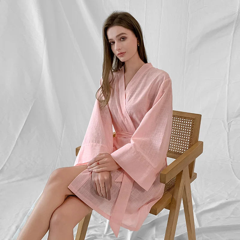 New 100% Polyester Satin Luxury Thin Loungewear Loose and Flowing Breathable Women's Spring Knee Length Sleepwear Robe