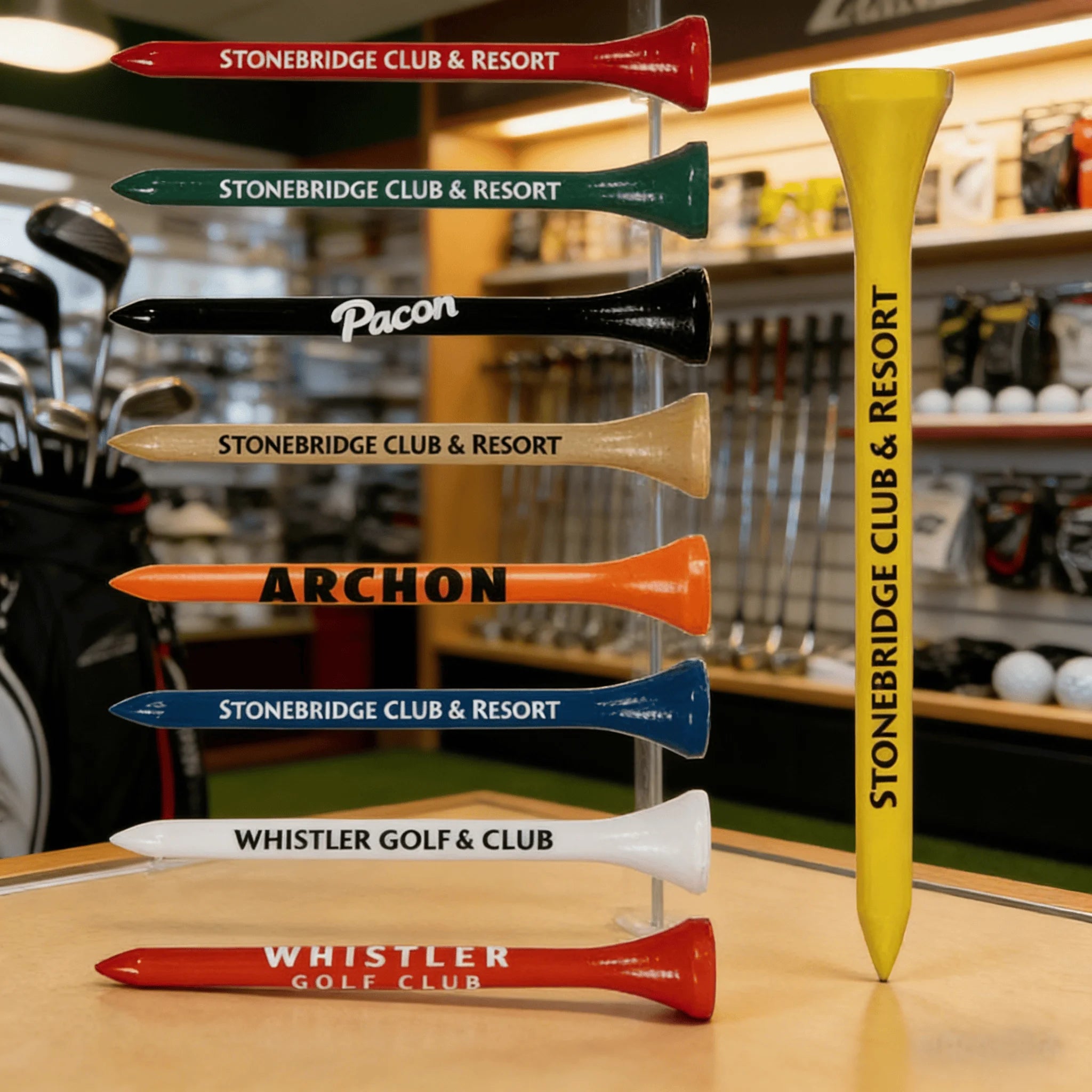 Direct Manufacturer Bamboo Golf Tees Supports Various logo Customization Eco-friendly Durable Natural Material