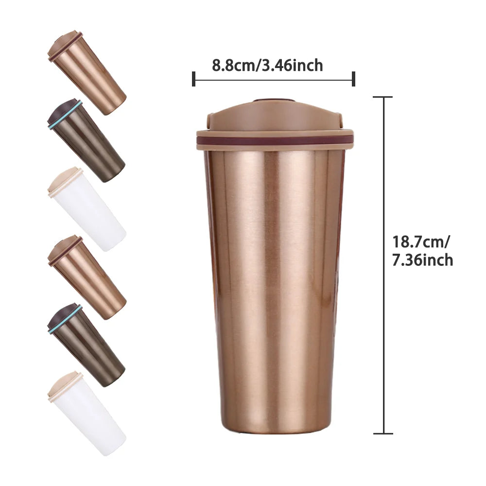 15oz Stainless Steel Double Wall Coffee Mug Insulated Vacuum Tumbler for Coffee Portable Coffee Cup Metal Drinking Mug