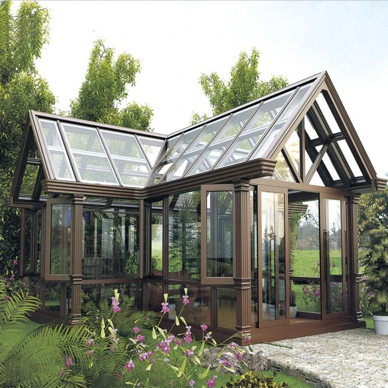 China Big Factory Good Price Modern Triangle Aluminum Sunroom Tempered Glass Double Glazing Thermal Insulation Waterproof Eco