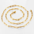 Wholesale 4 6 8 10 MM 18 Inches GOLD Plated Paper Clip Chain Necklace Stainless Steel Paperclip Chain Bracelet Necklace