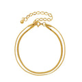 High Quality Minimalist 18K Gold Plated Ladies Double Layers Thin Stainless Steel Snake Chain Stacking Bracelets