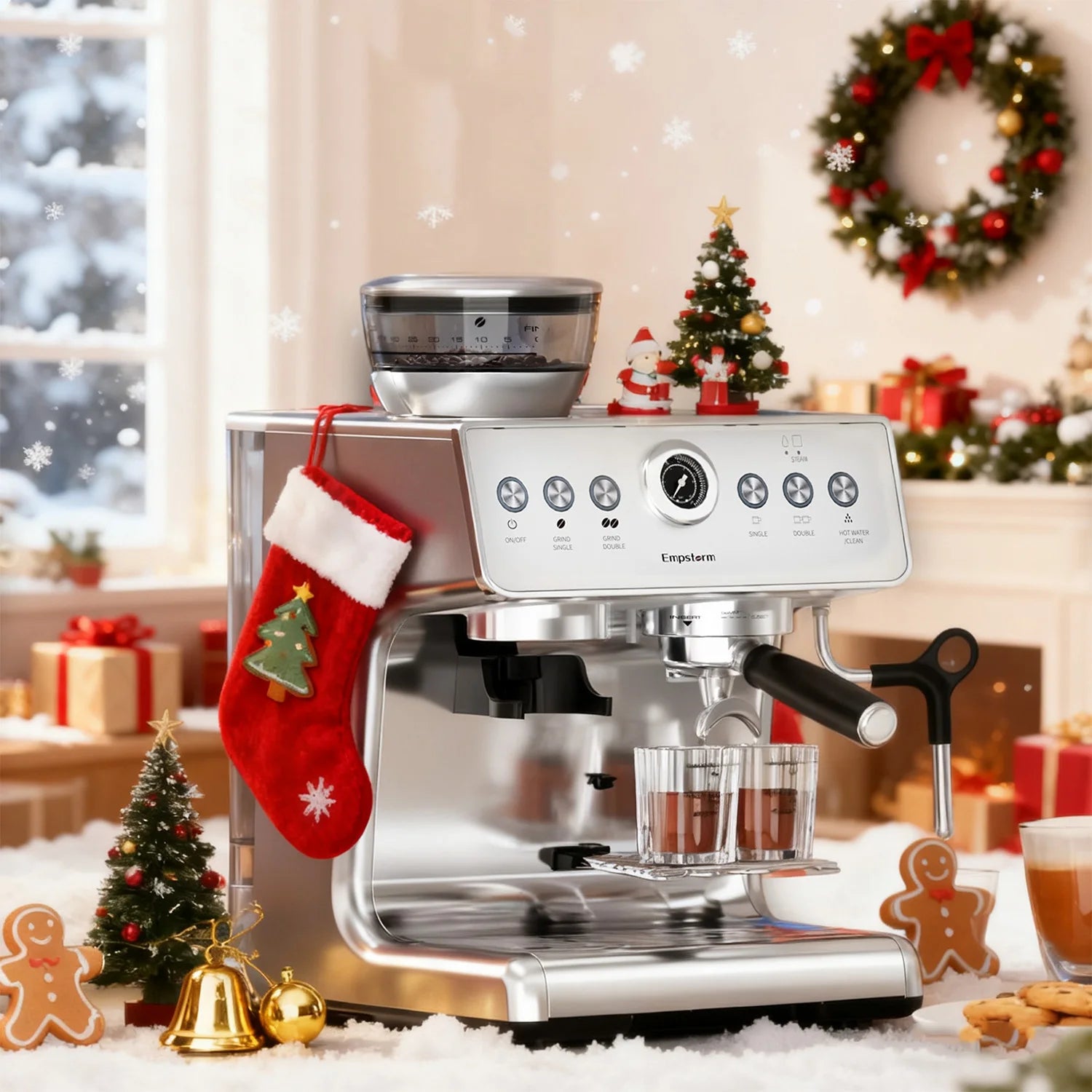 For Empstorm 21M Professional Stainless Steel 1450W Electric Espresso Grinder Adjustable for Household Use for Restaurants Cars