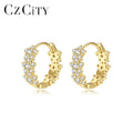 CZCITY Western New Zircon Hot Sale Gold Hoop CZ Charm Simple Clip on Girl Earring Accessory