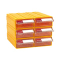 Leadloong F1 Yellow Color 6pcs Three-Layer Classic Plastic Desktop Storage Box Jewelry 80*95*50MM/7*3.7*2 Inch Stackable Office