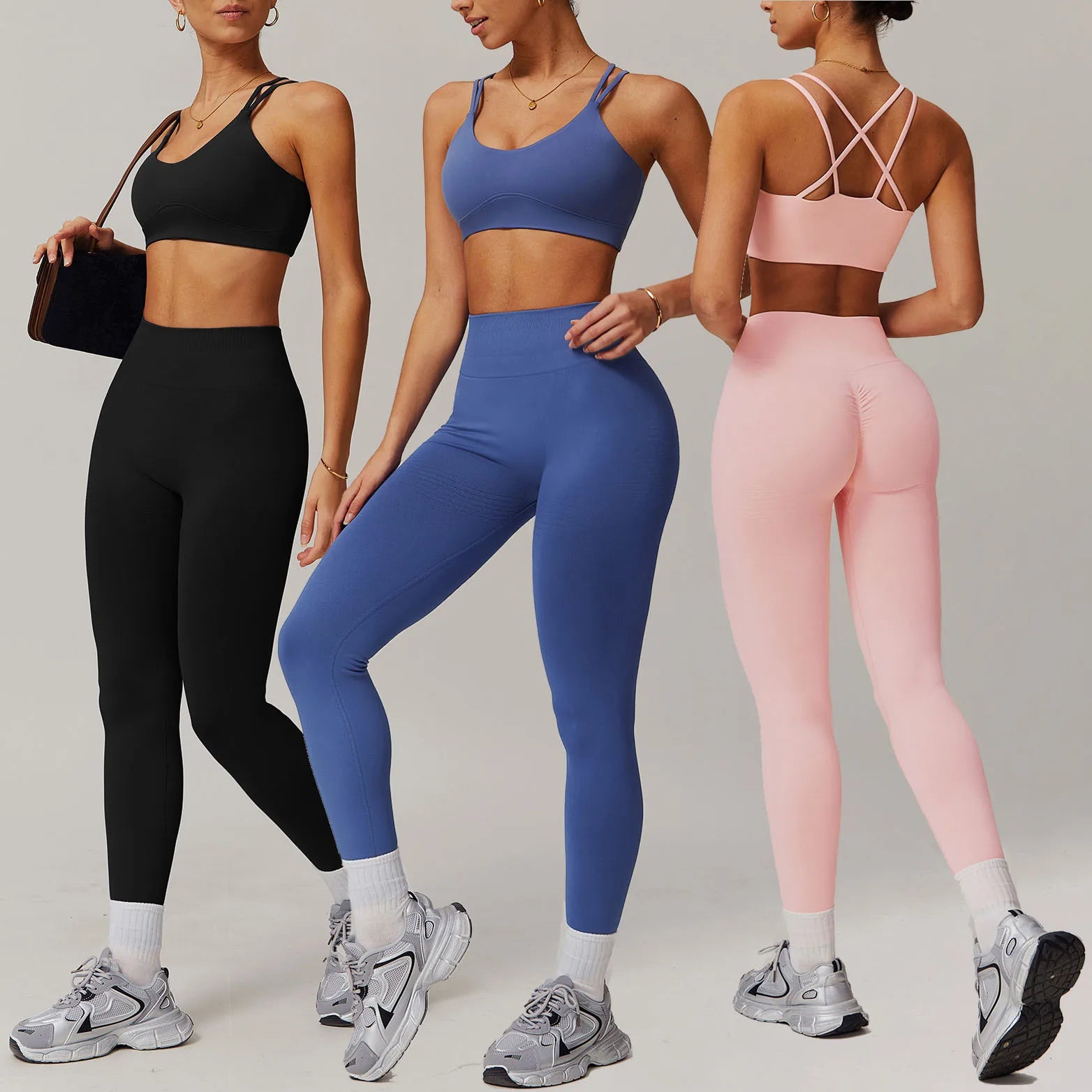 YIYI Scrunch Butt High Waist Leggings Sets Gym Girls Comfortable High Quality Fashion Sports Sets Workout Sets for Women