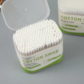 Stylish 200 Pieces Bamboo Stick Cotton Buds with Square Box for Elegant Display and Usage