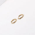 Fenny 18K PVD Plated Wholesale Waterproof  High End Stylish Permanent Simple Diamond Stainless Steel Huggie Earring for Women