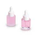 20ml Essential Oil Serum Flat Shoulder Frosted Clear Glass Dropper Bottle with Pipette Screen Printed Custom Logo 100pcs