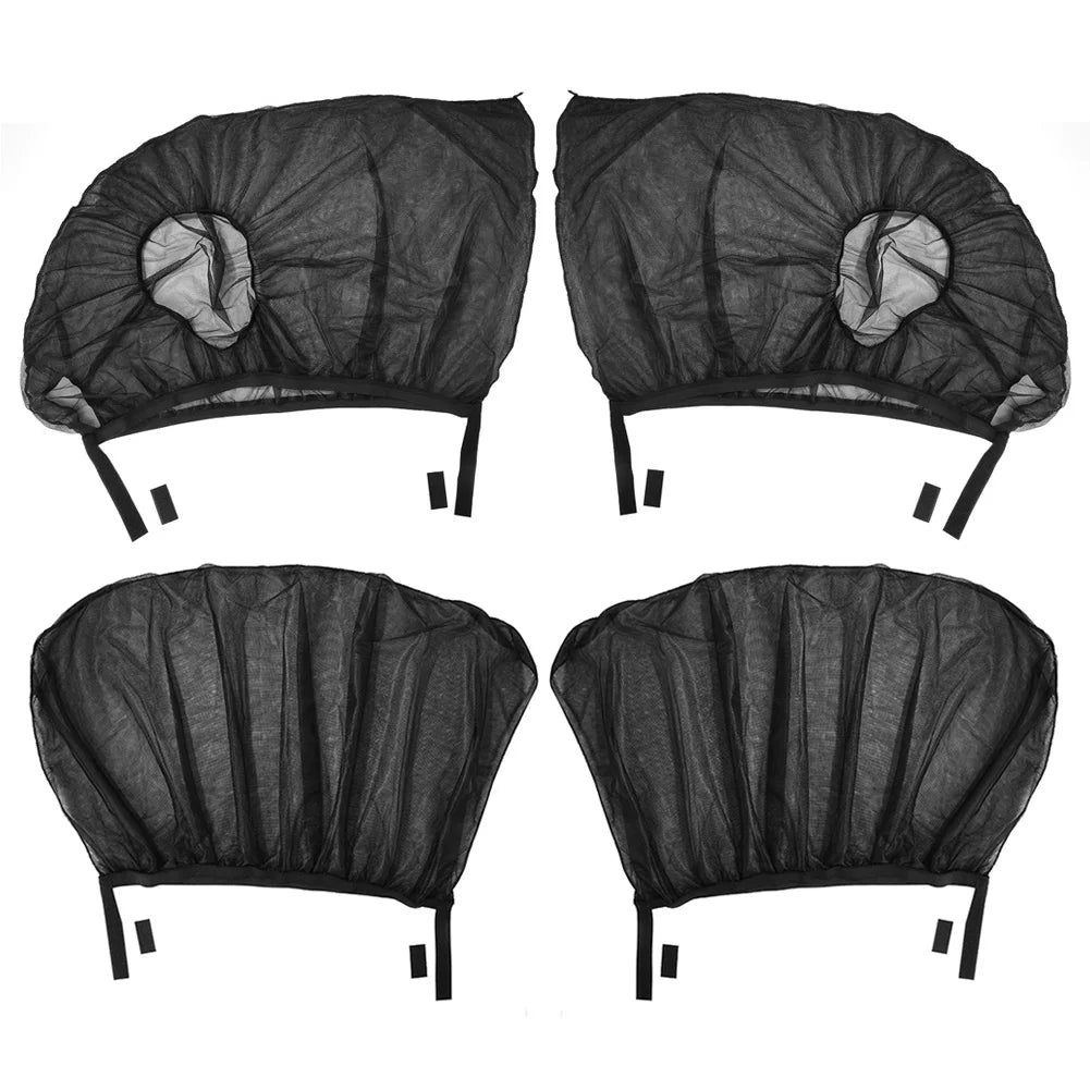 Factory Price SUV 4 Doors Car Window Screen Door Covers 110x57cm Big Car Window UV Sunshine Cover Shade Mesh Auto Mosquito Net
