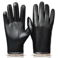 Sample Support Autumn Winter Thermal Gloves PU Leather Windproof Water-Repellent Knitted Soft Business Outdoor Style for Men