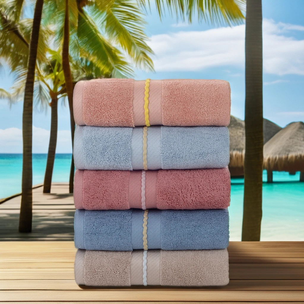Wholesale Super Soft Luxury Natural Organic Bamboo Cotton Dobby Jacquard Bathroom Bath Towel Set