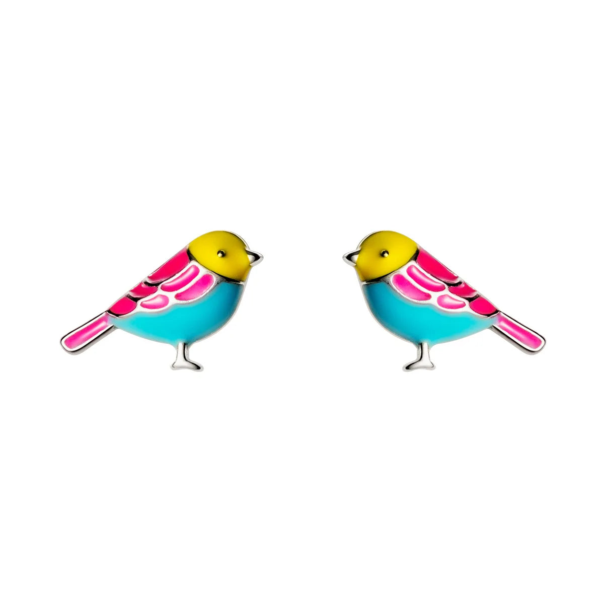 Wholesale 925 Sterling Silver Mini Bird Enamel Animal Stud Earrings for Women Dropshipping Jewelry Gifts