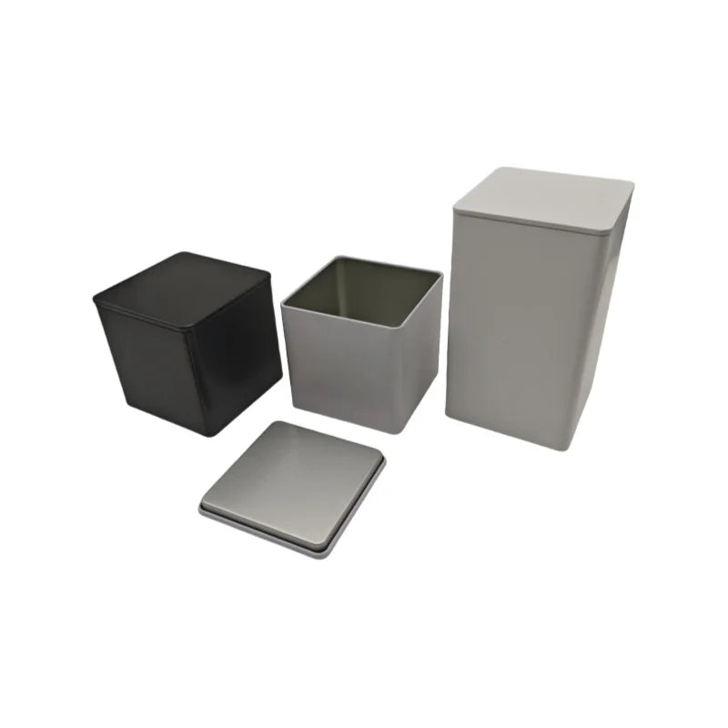 85x85x85mm Square Custom Metal Tea Coffee Tin Box With Air-tight Cover Lid