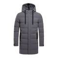 Winter New Europe and America Simple Hooded Medium Long Down Cotton Jacket Men's Plus Size