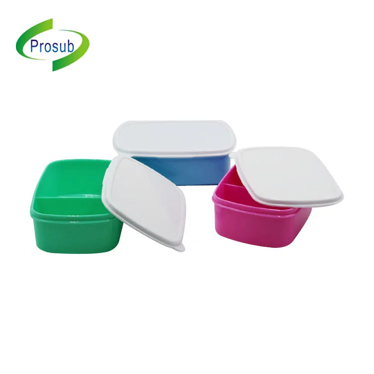 Prosub Back to School Sublimation Lunch Boxes Blank OEM Printable Rectangle Plastic 2 Compartments Kids Sublimation Lunch Box