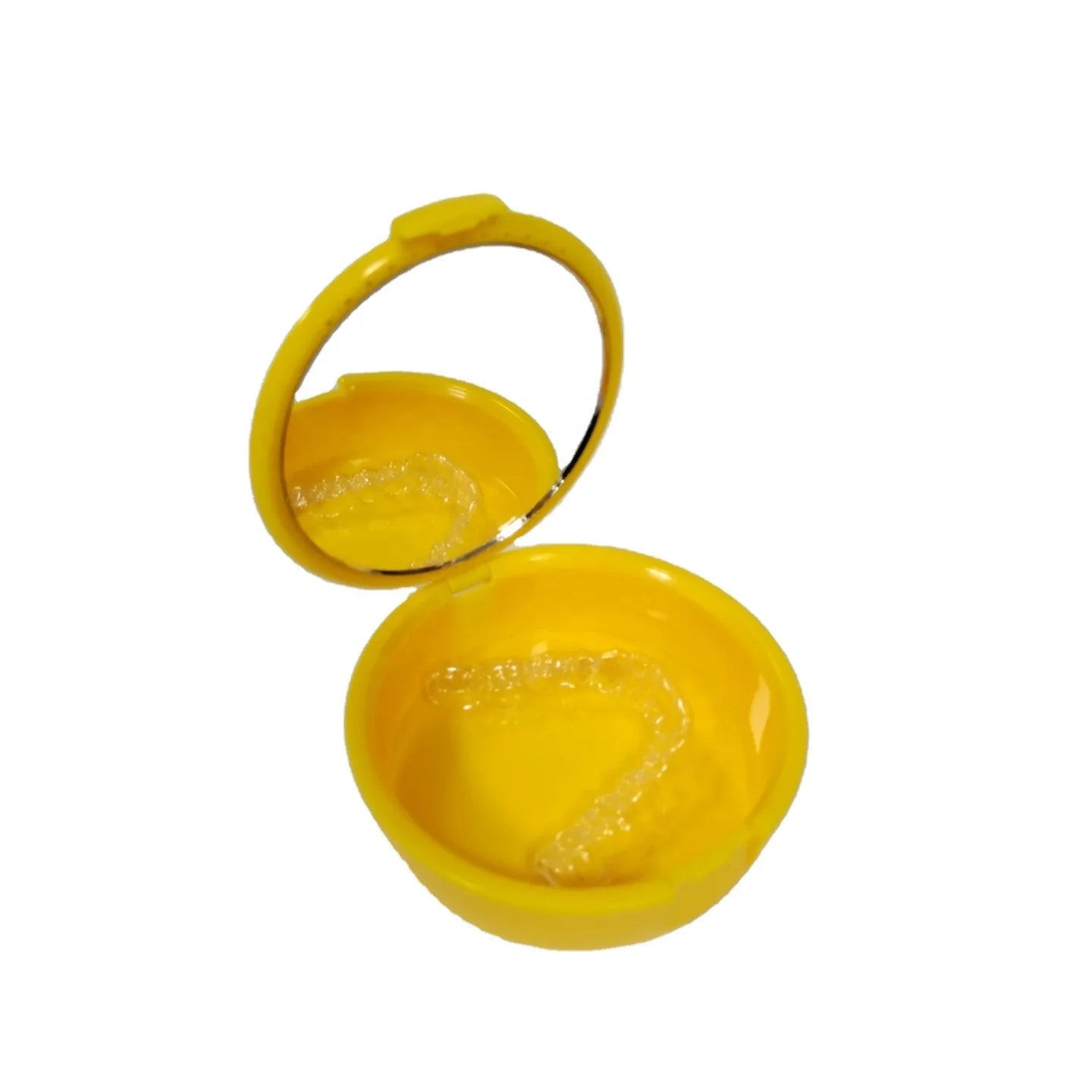 Hot Sale Dental Denture Plastic Orthodontic Retainer Case/false Tooth Box Denture Aligner Container with Mirror
