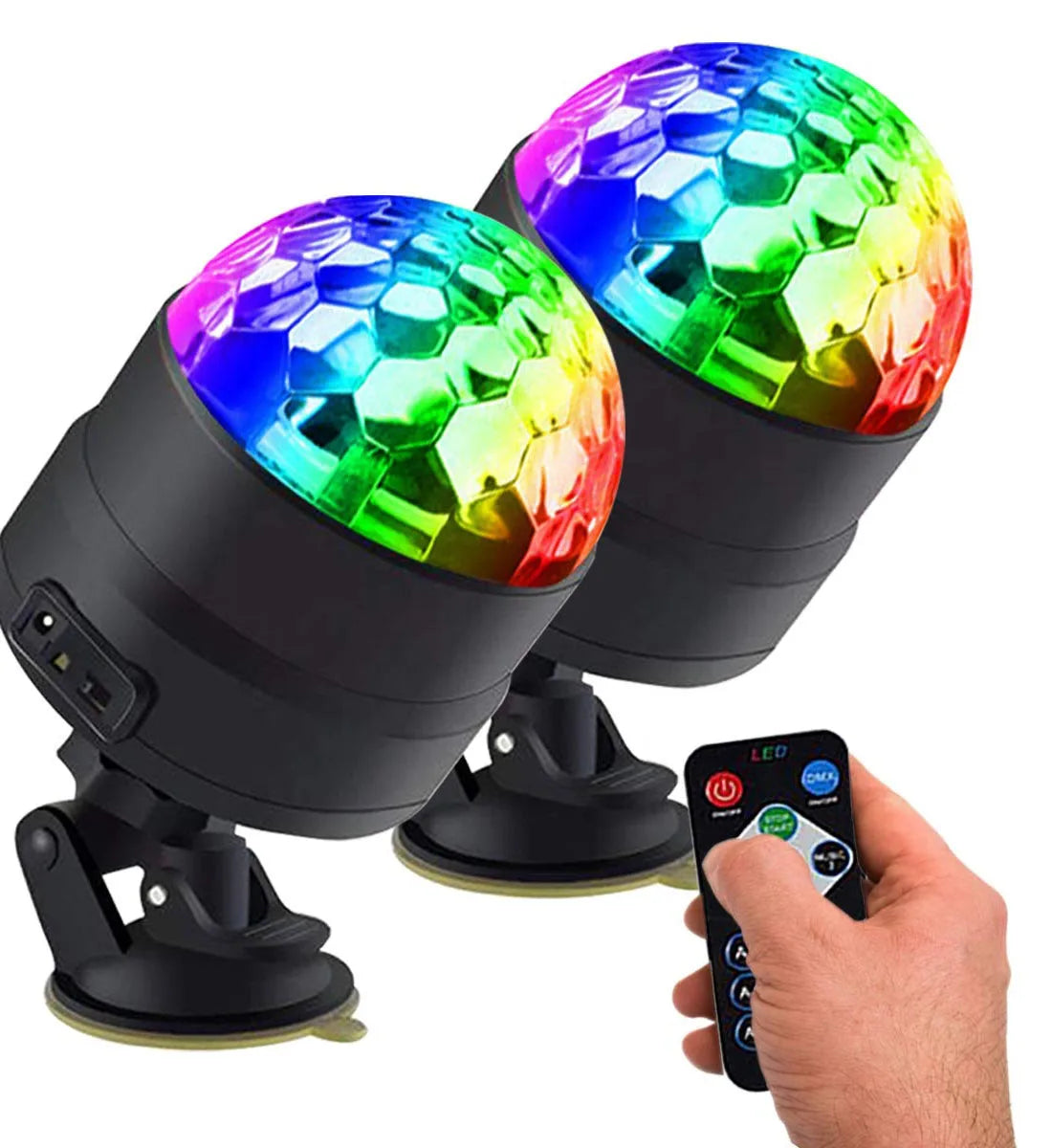 USB 3 Color Portable Rotating Lights Sound Activated LED Strobe Light Disco Club DJ Ball Party Stage Light With Remote Control