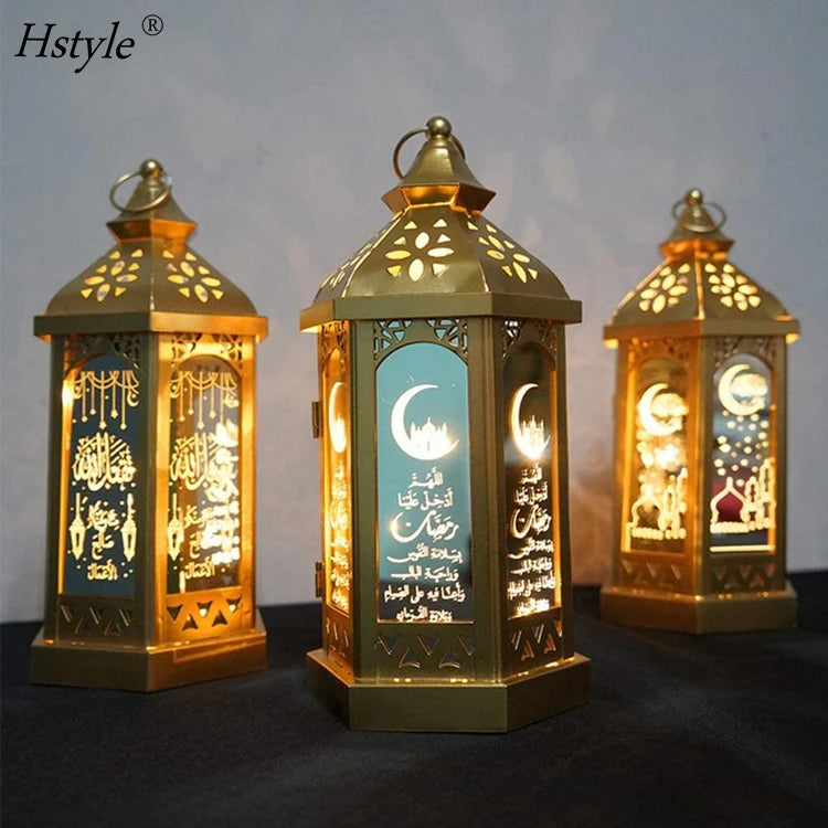 Ramadan Lantern Moon Star EID Mubarak Decoration Hanging Lantern for Muslim Party Eid Night Light Holiday Decoration SD823