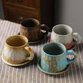 300ml British Retro Stoneware Speed Espresso Cup Creative Nordic Luxury Afternoon Ceramic Tea Cups and Saucer Sets