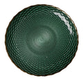 Western European-Style Daily Household Simple Gold Foil Plate Western Food Main Plate Glass Plate with Elegant Edge