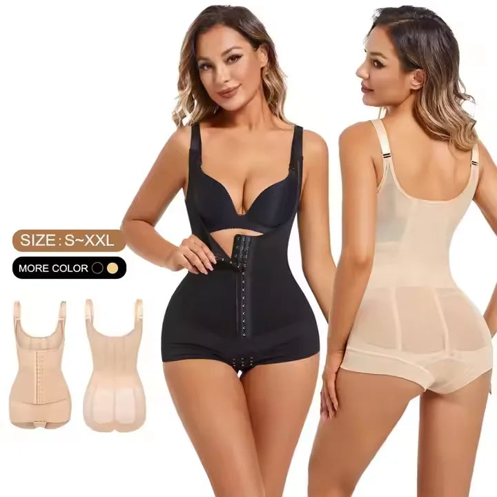 Women's XL Spandex High Compression Firm Postpartum Body Shaper Bodysuit Tummy Butt Lifter Thigh Slimmer Hook-and-Eye Panties
