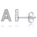 Fashion Custom 18K Gold Plated 925 Sterling Silver VVS Moissanite Diamond Letter Alphabet Initial Stud Earrings for Women Girls