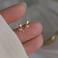 French Tulip Earrings for Women 925 Sterling Silver Earrings Temperament High-end Small Flower Earrings