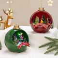 Nicro Factory Wholesale Ball Shape Light-up Toys Rotating Tree Music Christmas Festival Village Houses Home Decoration Resin