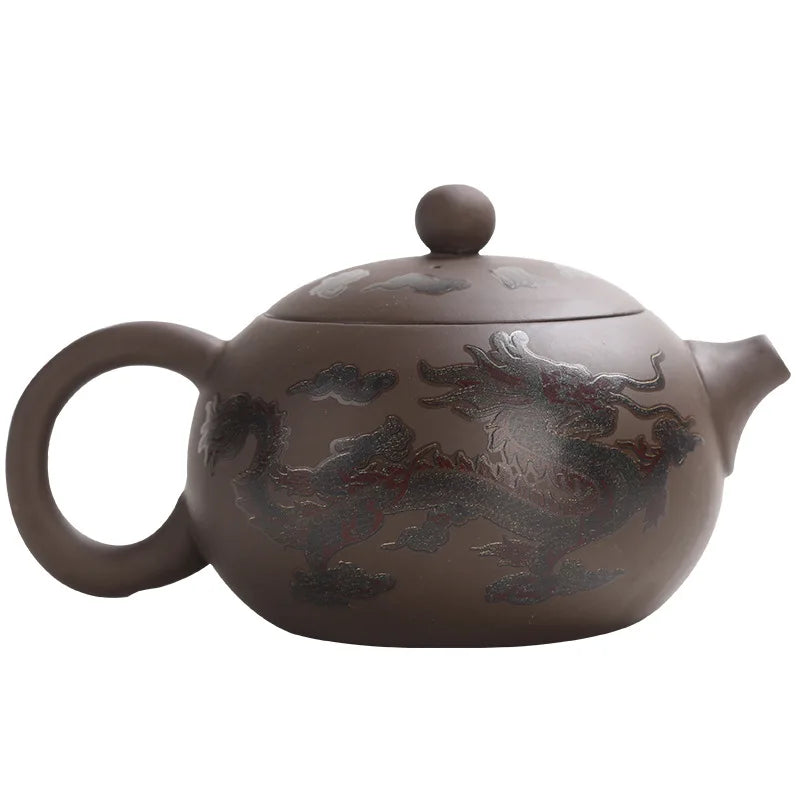 Purple Sand Ceramic Kung Fu Tea Set Color-Changing Heat Xishi Pot with Case for Household Use Hand Gift COFFER POT