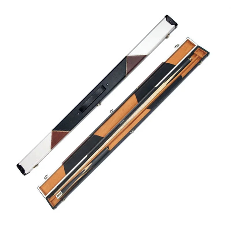 Portable Leather Wooden Cue Case With 3/4 Snooker Cue Stick