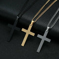 SC Fashion Hip Hop Necklace Trend Cuban Link Chain Necklace Gold Plated Cross Pendant Necklace for Women Wen