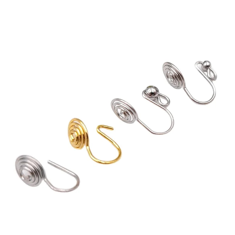 100/BAG Diy Earring Base Settings Jewelry Accessories Stainless Steel Round Bottom Bracket Stick Time Gemstone Diy Earrings Hook
