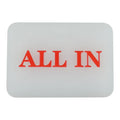 Casino Rectangle White All in Red All in Poker Dealer Button Texas Hold'em baccarat Gambling Game Accessories All in Button MegaBDM