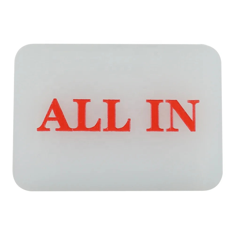 Casino Rectangle White All in Red All in Poker Dealer Button Texas Hold'em baccarat Gambling Game Accessories All in Button MegaBDM