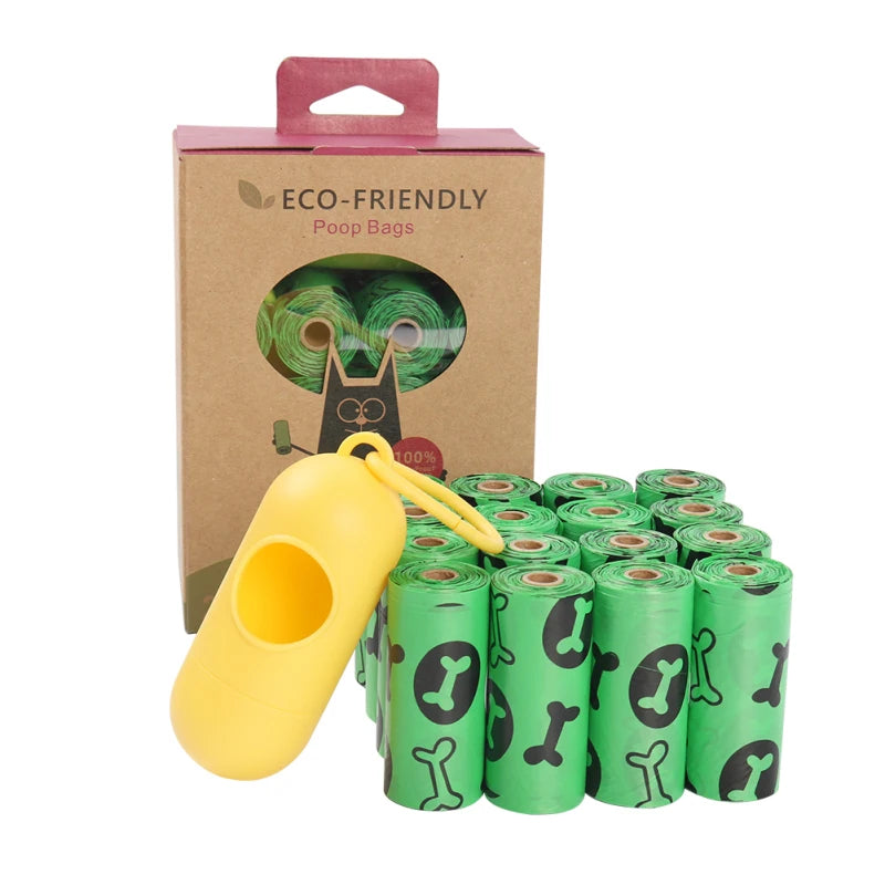 Cute Bone Printed Pattern Pet Cleaning Environmental Friendly Biodegradable Dog Excrement Feces Poop Collection Bag