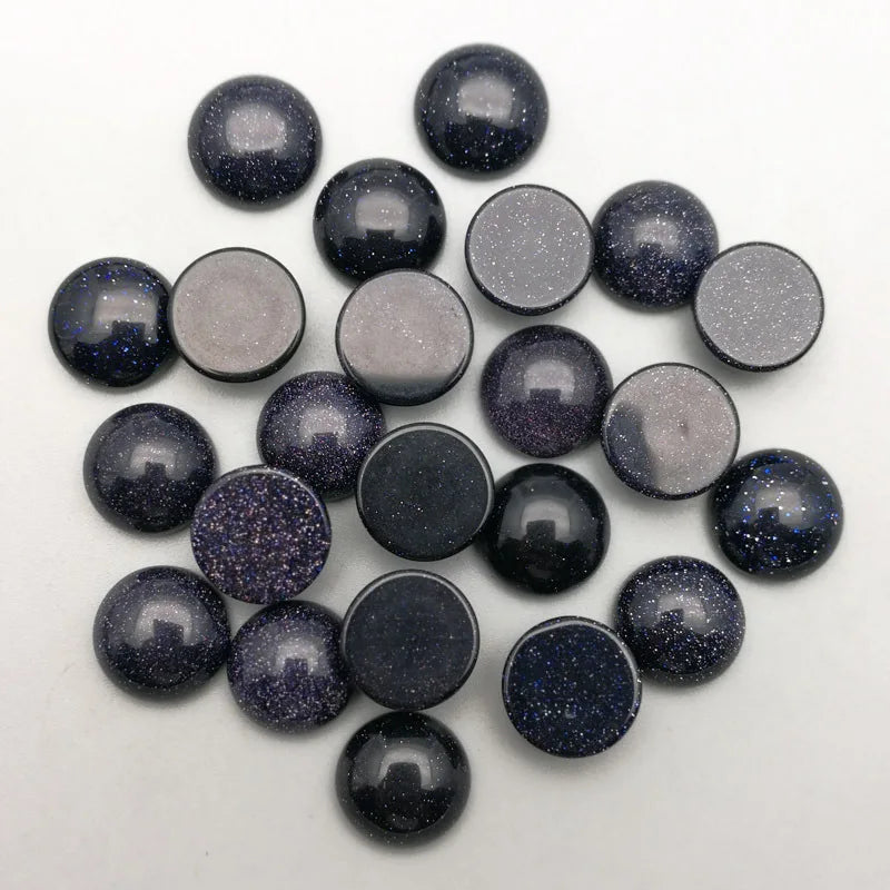 natural gemstone Stone Loose 12mm Round Blue Sand Stone Spiritual Cabochons Crafts