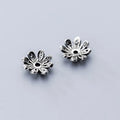10mm Antique 925 Sterling Silver Hollow Flower Loose Spacer Bead Caps for Diy Jewelry Making Findings