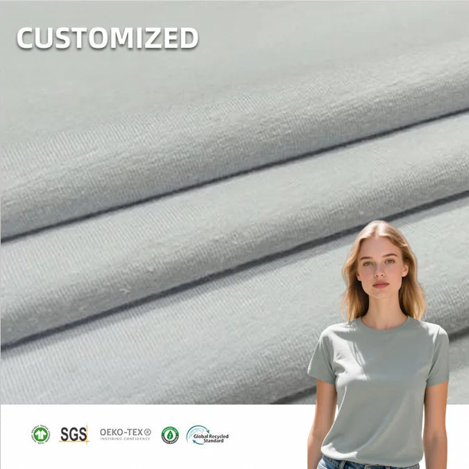 67% Organic Cotton 28% Hemp 5% Spandex Jersey Fabric for T-shirt