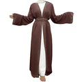 Dubai UAE Hot Sale Nida Material Rhinestone Pure Color Open Style Dubai Abaya