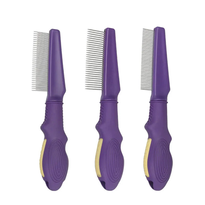 Pet Grooming Comb Removes Fleas Tangles Dematting Detangling Stainless Steel Pet Comb for Dogs and Cats