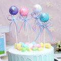 1pcs Sequin Bow Ball Cake Topper 22*4cm for Valentine's Day Christmas Thanksgiving New Year Birthday Festival Wedding Party
