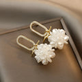 New Arrival Metal Pearl Pendant Drop Earrings alloy Stud Earrings