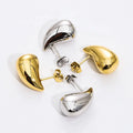 18K Gold Plated Jewelry Stainless Steel Hollow Chunky Water Drop Exaggerated Presence Stud Earrings