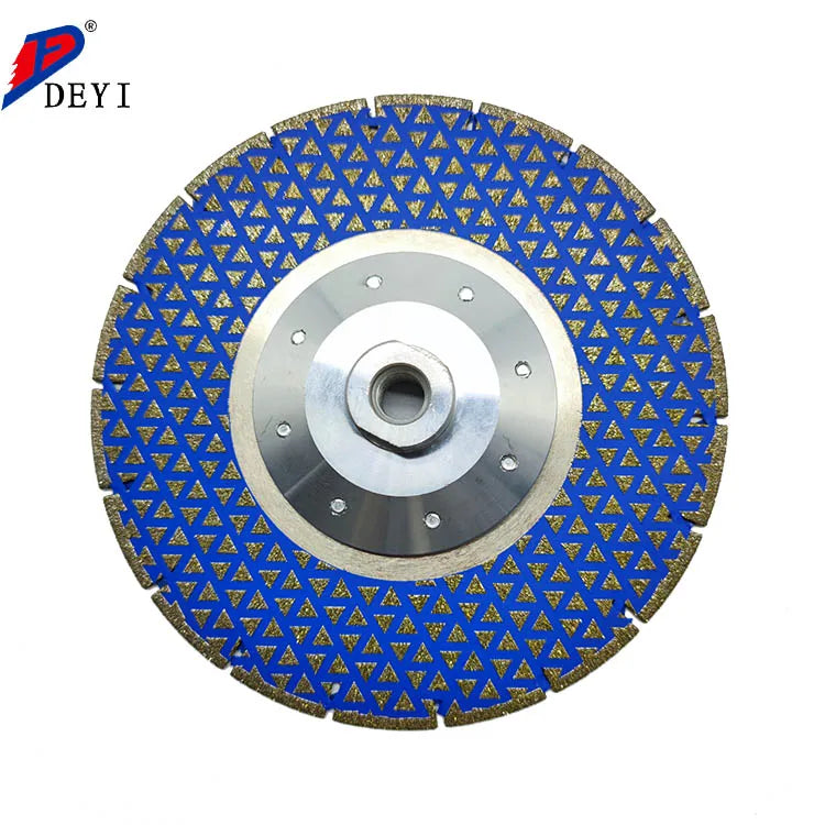 180MM Stone Grinding Smooth Disc Diamond Electroplated Double Side Triangle Shape Saw Blade  for Marble and Granite Cut Grinding