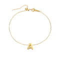 Simple Stainless Steel 14K Gold PVD Plated DIY 7MM Letter Alphabet Initial Anklet Titanium Steel Link Chain 26 Letters Anklet