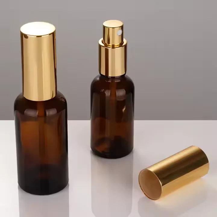 Hot Selling Refill Mist Perfume Pump 10Ml 100Ml Gold Cap Amber Cosmetic Essential Oil Spray Bottle Glass