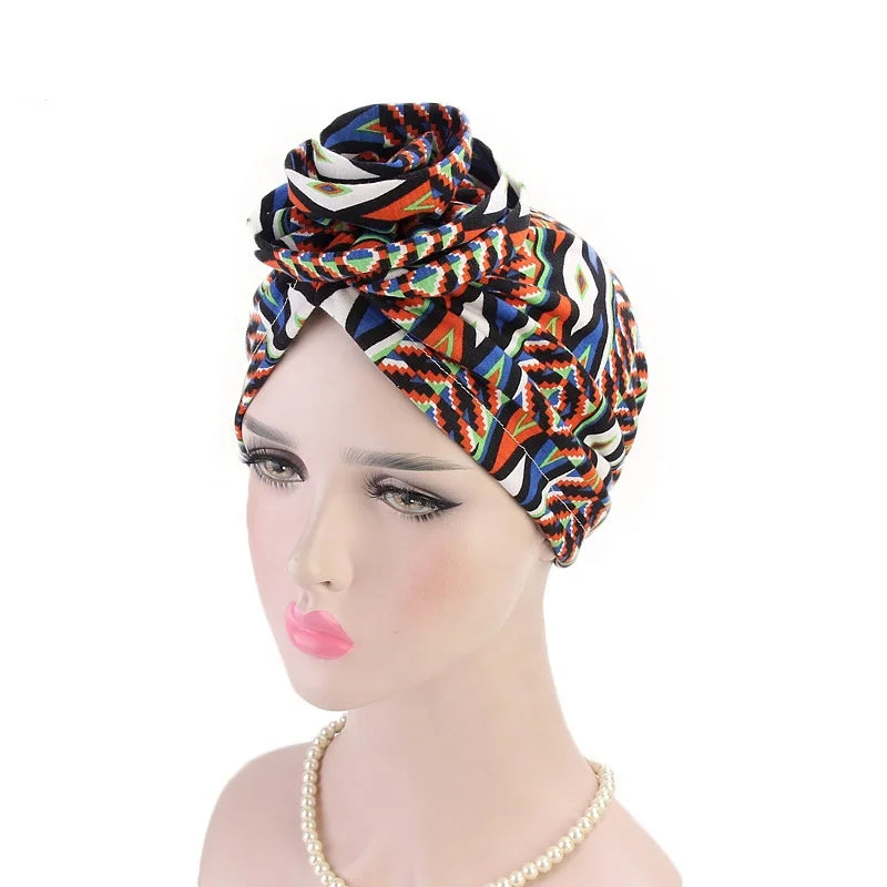 Jachon  Fashionable African Designer Custom Velvet Cotton Satin Lined Turban Hats Knot Headband Woman Head Wrap Turban