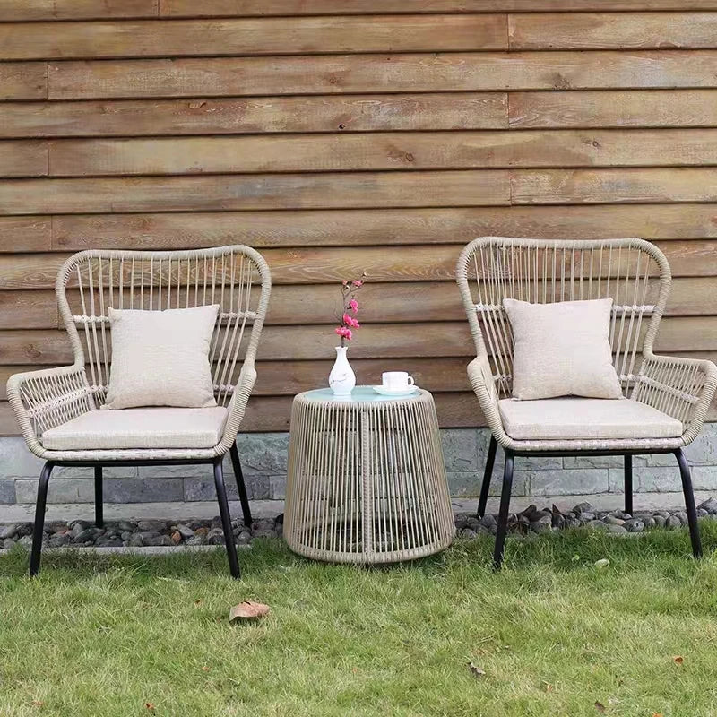 Guangzhou Factory Outdoor Garden Chair Set with Coffee Table Patio Garden Set Outdoor Dining Chair and Table